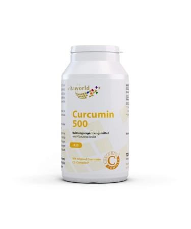 3 Sack Vita World Curcumin 500 3 x 120 capsules Curcumin C3 Complex vegan pharmacist production 95 % curcuminoids black and pepper extract 50: 1