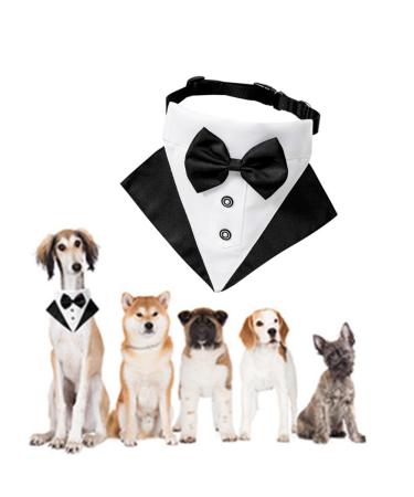 Caasfooy 1 piece of smoking collar for dogs formal tuxedo bandana dog collar with fly and adjustable collar fly for small medium -sized and large dogs