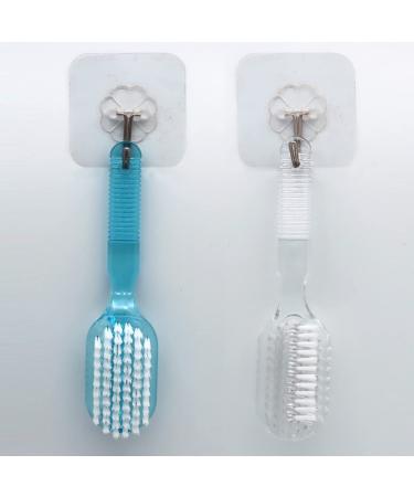 2 Sided Handle Grip Fingernail & Foot Scrub Brush Set - Soft & Stiff Bristles - Hand & Foot Cleaning Brushes for Men, Women, Kids - 4 Pack - Buy Online on GoSupps.com