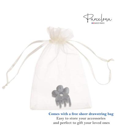 Parcelona French Belle Fleur Small 1 1/2 Celluloid Hair Claw - No Slip Grip, Strong Hold, Made in France (Solid Black) - Buy Online on GoSupps.com