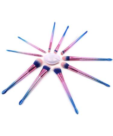 Panysilioer 10 Pieces of Makeup Brush Eye Shadow Blush Foundation Makeup Brush Professional Face Makeup Tool Blue Pink - Buy Online on GoSupps.com
