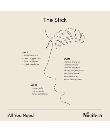 Shop Nucifera The Stick - Multi-Purpose All Natural Skincare | Repair Replenish & Protect for Lips Face Body Pregnancy & Baby - 2oz - Cruelty Free - Buy Online on GoSupps.com