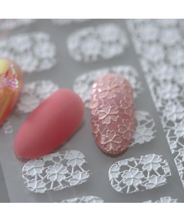 3D DIY Design Pink White Nail Sticker Art Embossed Manicure Decal(B) - Buy Online on GoSupps.com