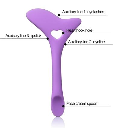 2pcs Silicone Eyeliner Aid Stencils and Fine Angled Eyeliner Brush Set Winged Eyeliner Brush Eyeliner Guide Tool for Clean Lines To Apply Smooth Eye Liner Makeup (Purple) - Buy Online on GoSupps.com