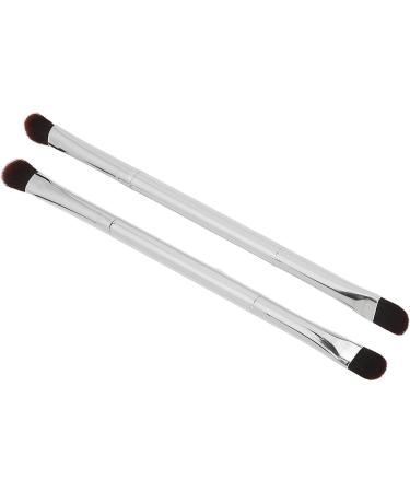 2 Pack Double Ended Eyeshadow Brush Ideal Makeup Tool Professional Silver Makeup Soft Fiber Hair Concealer Brush Makeup Tool - Buy Online on GoSupps.com