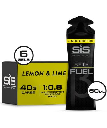 Science in Sport Beta Fuel + Nootropics Gel - 40g Carbs Boost Cognitive Function Energy for Endurance Athletes 6x60ml - Lemon & Lime - Buy Online on GoSupps.com