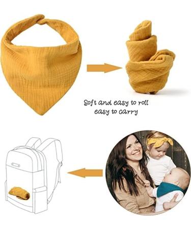 Vonarhug Muslin Baby Bibs - 10 Pack Super Absorbent Organic Cotton Neck Cloths for Infants & Toddlers | Multicolored & Stylish Baby Accessories - Buy Online on GoSupps.com