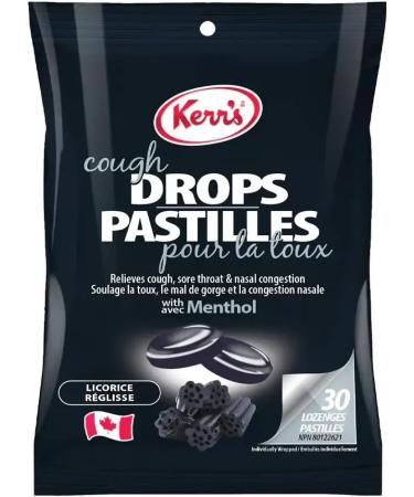 Value Bundle: KERRS Candy - Cough Drops - Cold & Sore Throat Candy with No Artificial Flavours MINTS - Hard Candy - Bonbon - Candies - Custom Value Bundle Branded Pack of 30 Per Bags - 3 Bags - 90 Drops Total (BLACK LICORICE) - Buy Online on GoSupps.com
