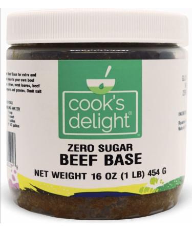 Cook's Delight Zero Sugar Beef Base - 1 lb makes 5 1/2 gallons of Sugar Free Beef Stock