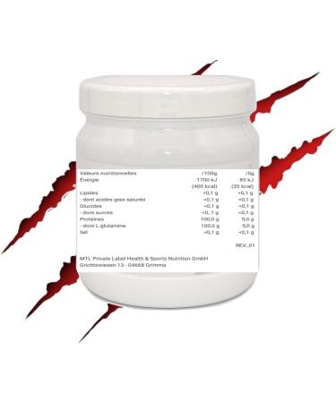 B.P.V L-GLUTAMINE Powder 500g of pure and ultra-fine powder ideal for strength and endurance athletes - Buy Online on GoSupps.com