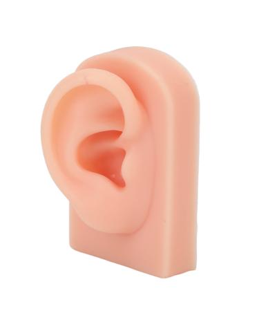 Human Ear Model Soft Flexible Easy To Use Reusable Simulated Ear Model Right Ear for Headphones Display for Acupuncture Practical Training(Light Skin Color)