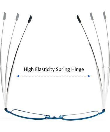 Cokobin Foldable Reading Glasses | Stainless Steel Anti-Blue Light | Mini Reading Aid for Men & Women | +2.5 Strength with Hard Shell Case - Blue - Buy Online on GoSupps.com