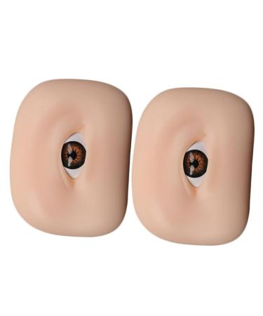 DRESSOOS Silicone Face Practice Skin 2pcs Eye Practice Skin Fake Skin for Training Eye Shadow Practice Skin Makeup Make up 6.5x4.9cm As Shown