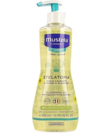 Mustela Stelatopia Cleansing Oil 500ml - Gentle Cleanser for Sensitive Skin - Buy Online on GoSupps.com