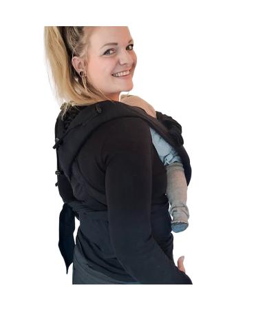 Hoppediz Bondolino Plus Baby Carrier - Comfortable Front & Back Carrier for Newborns - All Black Design - Buy Online on GoSupps.com