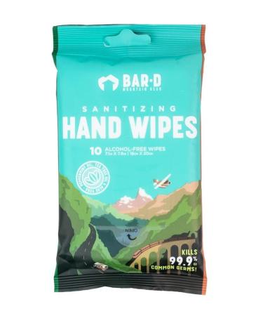 BAR-D Antibacterial Hand Wipes | Peppermint Oil Aloe Vera Tea Tree Oil | 10 Wipes/Pack 6-Pack | Sanitizing Hand Wipes with Essential Oils to Smell and Feel Great | Disinfecting Wipes Travel Size | Hand Sanitizer Wipes...