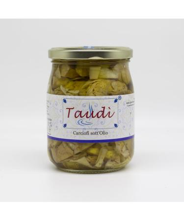Taud Artichokes in the country style preserved in oil - Taud Sicilian artisanal glass preserves 510g