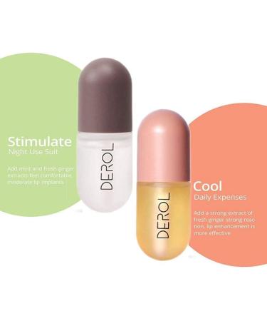 2 Pcs Natural Lip Plumper Day and Night Double Effect Lip Plumper & Lip Care Serum Set Plant Extract Lip Gloss for Fuller Hydrated Beauty Lips - Buy Online on GoSupps.com