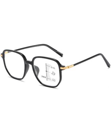 Fashionable Progressive Multifocus Reading Glasses - Anti-Blue Light for Middle-Aged & Seniors | Iynwbjts - Sand Black Frame (3.00) - Buy Online on GoSupps.com