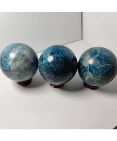 Natural Crystal Rough Stone Jewelry Natural Crystal Rough 60mm Natural Blue Apatite Sphere Crystal Stone Quartz Globe Ball Rock Gift Wooden Base ReikiHome Decor Natural ReikiCrystal Stone Jewelry - Buy Online on GoSupps.com