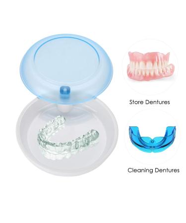 Tooth Protection & Cosmetic Tooth Storage Box - Portable Rotatable Holder for Dentures | Cute Designs in Blue - Buy Online on GoSupps.com