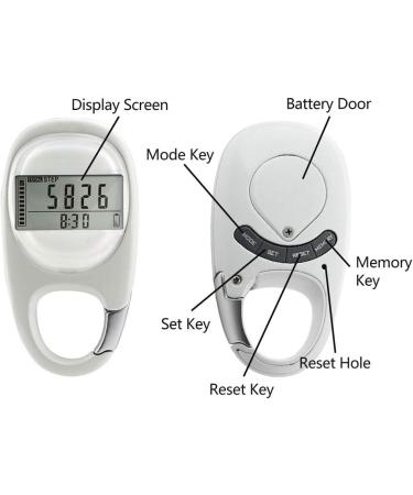 3D Pedometer Clip - Accurate Step & Mile Tracker for Men Women & Kids | International Shipping Available - Buy Online on GoSupps.com