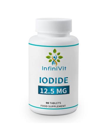 InfiniVit High Potency Iodine Tablets Lugols Iodine Iodine and Potassium Iodide 90 Vegan Tablets