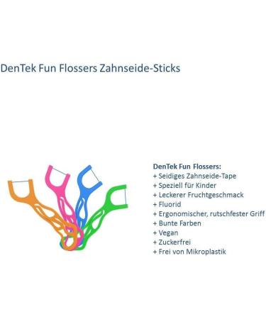 Dentek Fun Fossers Kids Dental Floss Sticks - Tasty Fruit Flavor Non-Slip Handle 3 Pack of 40 Pieces - Ideal for Children - Buy Online on GoSupps.com