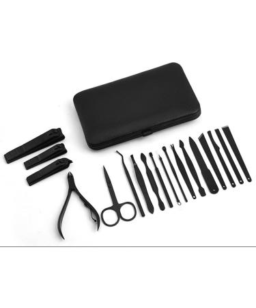 Nail Clippers Set Nail Clipper Set Stainless Steel Nail Clipper Men's 18-Piece Set Ladies Personal Care Nail Art Kit Set Suitable for Outdoor Travel Black - Buy Online on GoSupps.com
