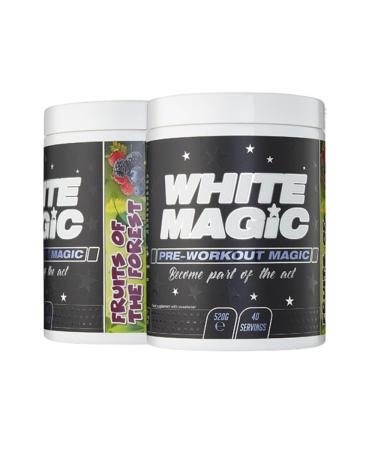 Medi-Evil Nutrition White Magic Pre-Workout Amino BCAA Powder Supplement with Caffeine - 520g - 40 Servings (Pack of 1) (Fruits of the Forest)