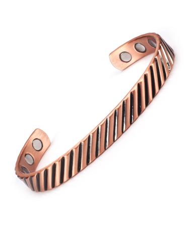 Copper Magnetic Bracelet for Women 99% Pure Copper Retro Style Adjustable Bracelet Copper Jewelry (0303Q)