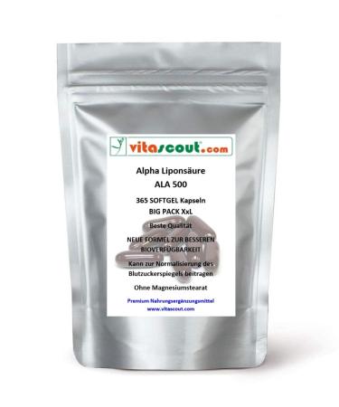 Alpha lipoic acid ala 365 softgel capsules 250mg antioxidants - best availability in the body because softgel capsules and new composition - without a magnesium stearate!