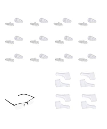 LIANRISES 12 Pairs Eyeglass Nose Pads Silicone Eyeglass Accessories Eyeglass Repair Kit Nose Protector With 4 Pairs Eyeglass Ear Hooks - Buy Online on GoSupps.com