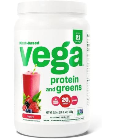 Vega Protein and Greens Protein Powder 20g Plant Based Protein Plus Veggies -Packaging May Vary- Berry flavour - 1.3 lbs