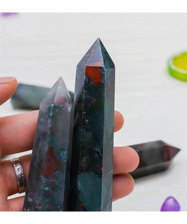 75MM-85MM Natural Blood Stone Point Tower Quartz Crystal Wands 1pc Suitable for Home Crystals Raw Stones and Minerals Stone Mineral Specimen - Buy Online on GoSupps.com
