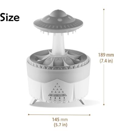 Rain Cloud Humidifier Water Drip Remote Control Timing 350ML Mushroom Aromatherapy Essential Oils Diffuser with Adjustable 7 LED Night Light for Sleeping and Relaxing White - Buy Online on GoSupps.com
