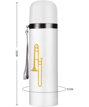 United States Flag Trombone Insulated Water Bottle 19 OZ Stainless Steel Travel Mug For Drink Sports Camping Hiking Outdoors - Buy Online on GoSupps.com