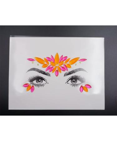 Neon Face Gems Stickers - Fluorescent Rhinestone Jewels for Halloween & Carnival Makeup - Cat Face Body Stickers for Women - Buy Online on GoSupps.com