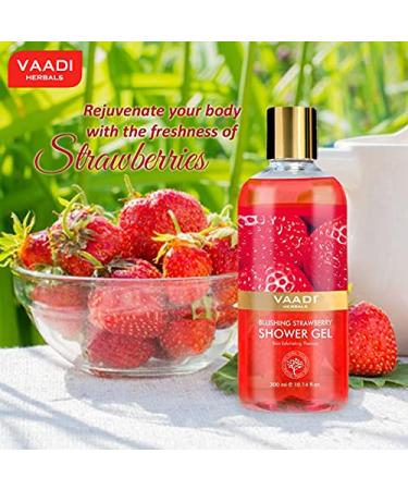 Vaadi Herbals Blushing Strawberry Shower Gel - Sulfate-Free Herbal Body Wash for Men & Women - 300ml (2 Bottles) - International Shipping Available - Buy Online on GoSupps.com