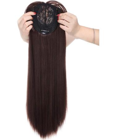 17" Inch Hair Topper Synthetic Clip In Hair Toppers Straight Hair Extensions For Thinning Hair Women - Medium Brown(Length:43CM Weight:120g) - Buy Online on GoSupps.com