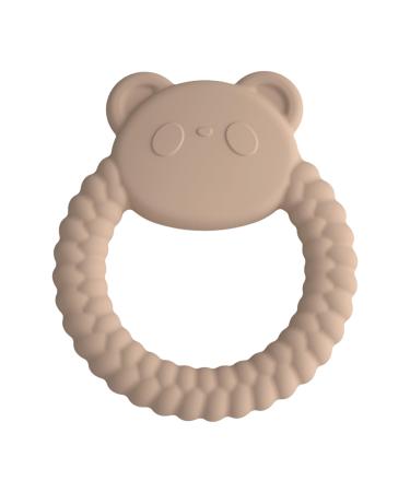 Gigi Kids - Beißring Panda for babies - sensory and motor toy from 3 months made from 100% BPA -free silicone baby bite ring during the toothing phase beige