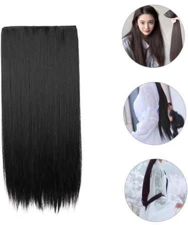 PLAFOPE Piece Long Straight Hair Wig Hair Extensions Clip in Wig Hair Extensions Hair Extensions for Women Artificial Hair Women Hair Extensions Long Straight Hair Extensions False Hair 55X15CM Black - Buy Online on GoSupps.com