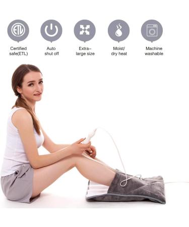 Gintao Electric Heated Foot Warmers - Fast Heating Technology, Auto Shut Off, 3 Temperature Settings - 22 inches Gray - for Men and Women - Buy Online on GoSupps.com