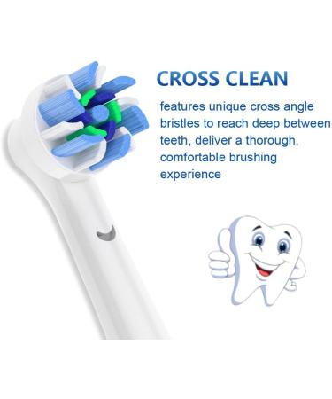 8pcs Cross Clean Brush Heads for Oral B Electric Toothbrush - White and Black - Compatible with Cross Action Pro 1000 and Other Models - Buy Online on GoSupps.com