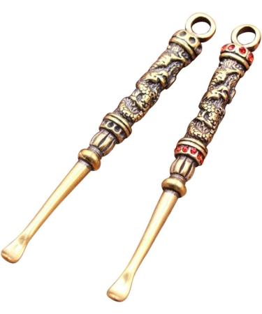 2pcs Healeved Ear Spoons: Ear Wax Remover & Pendant Dragon Keychain - Brass Ear Cleaner Tool - Buy Online on GoSupps.com