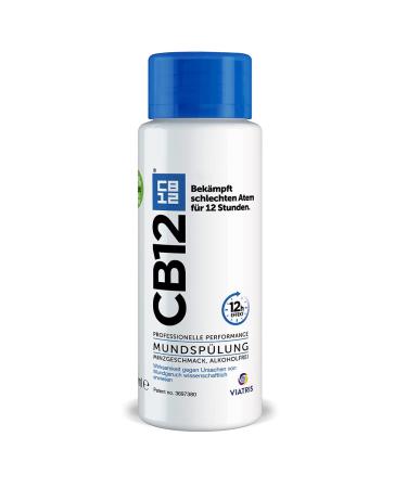 CB12 mouthwash: mouthwash with zinc acetate & chlorhexidine for bad breath & bad breath for 12 hours taste mint non -alcoholic 250 ml 250 ml (1 Pack)