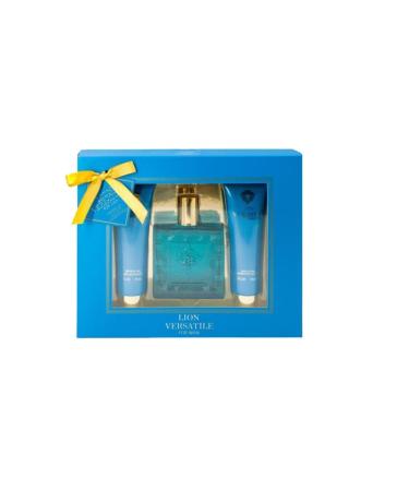 Lion Versatile Men's Cologne Gift Set 3.4 fl oz Eau De Toilette 3.0 fl oz Body Lotion Shower Gel - Buy Online on GoSupps.com