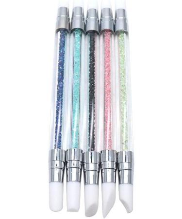 Sscon 5pcs Dual Tipped Silicone Nail Art Carving Pen Set - 5 Colors - Buy Online on GoSupps.com