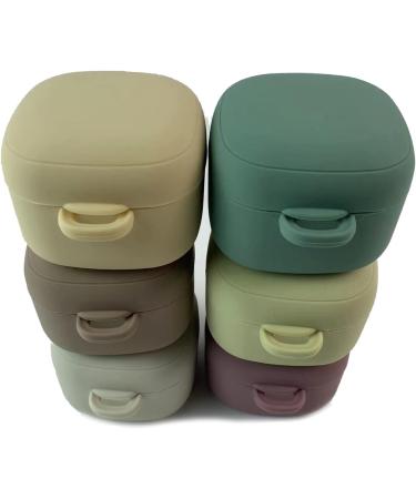 Silicone Pacifier Case - Dustproof Dummy Storage Holder with Lid & Hooks | Newborn Care Accessory - Brown - Buy Online on GoSupps.com