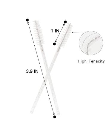 Yumflan 50 Pcs Disposable Eyelash Brushes - Crystal White Mascara Wands and Spoolies for Extensions and Makeup Application - Buy Online on GoSupps.com
